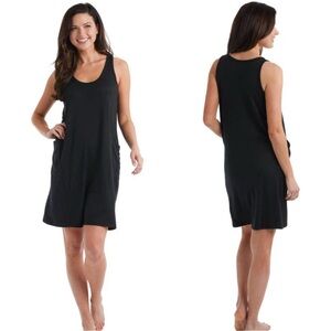 NWT Softies Dream Lounge Tank Dress with Pockets 36” Size Small Black